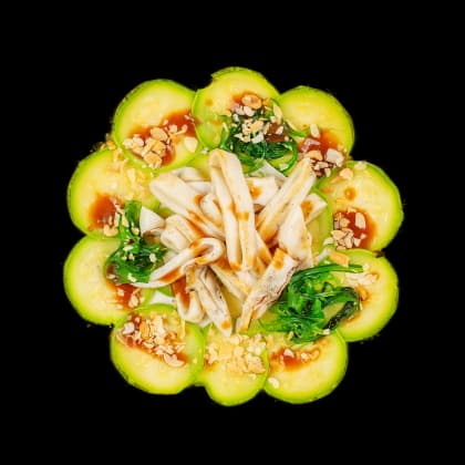Карпачо из цукини с кальмаром