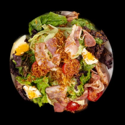 Теплый салат с беконом