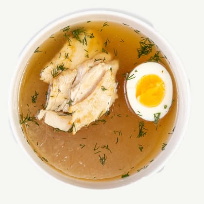 Бульон куриный с яйцом детский