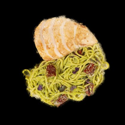 Паста цыпленок песто