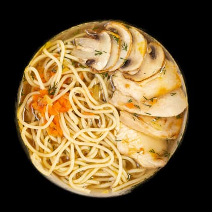 Суп-лапша с курицей и грибами